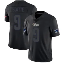 New England Patriots Men's Limited Black Impact Jersey (9 Kayshon Boutte)