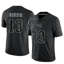 New England Patriots Men's Limited Black Reflective Jersey (13 Quinn Nordin)