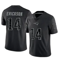 New England Patriots Men's Limited Black Reflective Jersey (14 Alex Erickson)