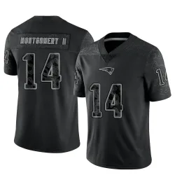 New England Patriots Men's Limited Black Reflective Jersey (14 Ty Montgomery II)