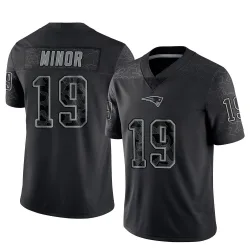 New England Patriots Men's Limited Black Reflective Jersey (19 Kobee Minor)