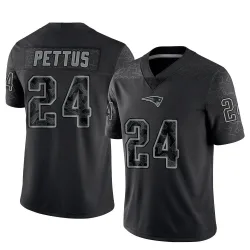 New England Patriots Men's Limited Black Reflective Jersey (24 Dell Pettus)