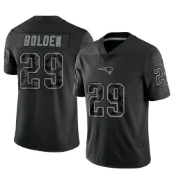 New England Patriots Men's Limited Black Reflective Jersey (29 Isaiah Bolden)