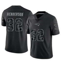 New England Patriots Men's Limited Black Reflective Jersey (32 TreVeyon Henderson)