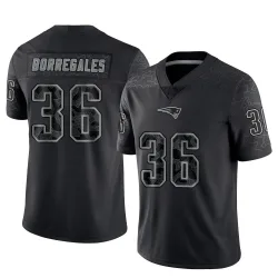 New England Patriots Men's Limited Black Reflective Jersey (36 Andy Borregales)