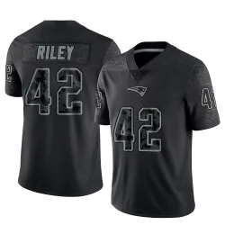 New England Patriots Men's Limited Black Reflective Jersey (42 Cam Riley)