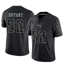 New England Patriots Men's Limited Black Reflective Jersey (52 Marcus Bryant)