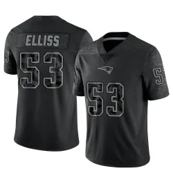 New England Patriots Men's Limited Black Reflective Jersey (53 Christian Elliss)
