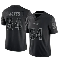 New England Patriots Men's Limited Black Reflective Jersey (54 Truman Jones)