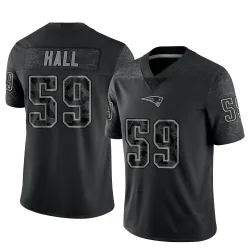 New England Patriots Men's Limited Black Reflective Jersey (59 Terez Hall)