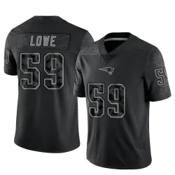 New England Patriots Men's Limited Black Reflective Jersey (59 Vederian Lowe)