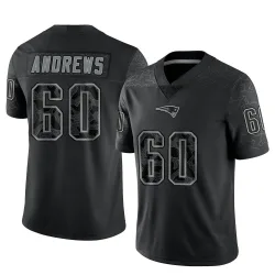 New England Patriots Men's Limited Black Reflective Jersey (60 David Andrews)