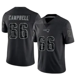 New England Patriots Men's Limited Black Reflective Jersey (66 Will Campbell)