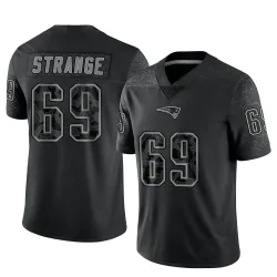 New England Patriots Men's Limited Black Reflective Jersey (69 Cole Strange)