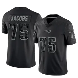 New England Patriots Men's Limited Black Reflective Jersey (75 Demontrey Jacobs)