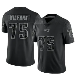 New England Patriots Men's Limited Black Reflective Jersey (75 Vince Wilfork)
