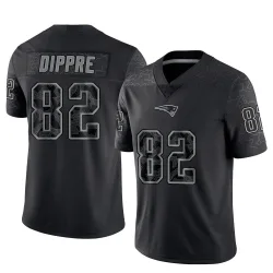 New England Patriots Men's Limited Black Reflective Jersey (82 CJ Dippre)