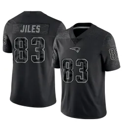 New England Patriots Men's Limited Black Reflective Jersey (83 John Jiles)