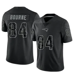 New England Patriots Men's Limited Black Reflective Jersey (84 Kendrick Bourne)