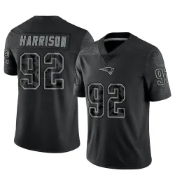 New England Patriots Men's Limited Black Reflective Jersey (92 James Harrison)