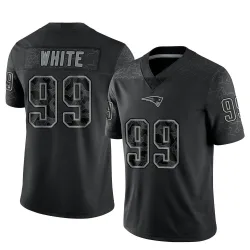 New England Patriots Men's Limited Black Reflective Jersey (99 Keion White)