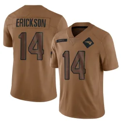 New England Patriots Men's Limited Brown 2023 Salute To Service Jersey (14 Alex Erickson)