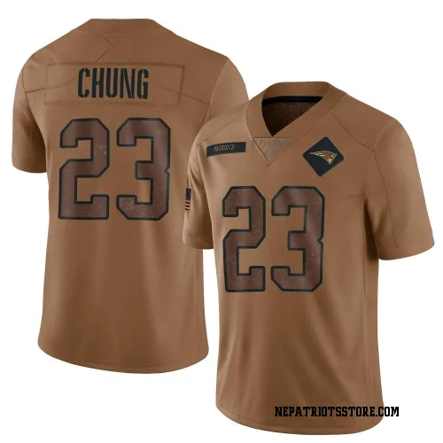 New England Patriots Men's Limited Brown 2023 Salute To Service Jersey (23 Patrick Chung)