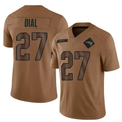 New England Patriots Men's Limited Brown 2023 Salute To Service Jersey (27 Marcellas Dial Jr.)