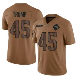 New England Patriots Men's Limited Brown 2023 Salute To Service Jersey (45 Donald Trump)