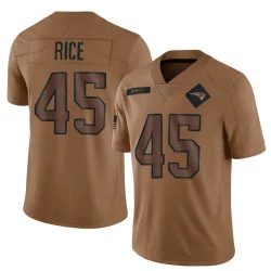 New England Patriots Men's Limited Brown 2023 Salute To Service Jersey (45 Monty Rice)