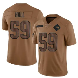 New England Patriots Men's Limited Brown 2023 Salute To Service Jersey (59 Terez Hall)