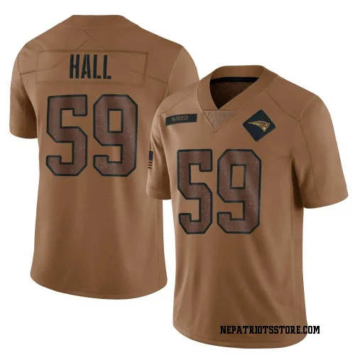 New England Patriots Men's Limited Brown 2023 Salute To Service Jersey (59 Terez Hall)