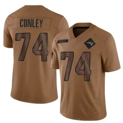 New England Patriots Men's Limited Brown 2023 Salute To Service Jersey (74 Jack Conley)