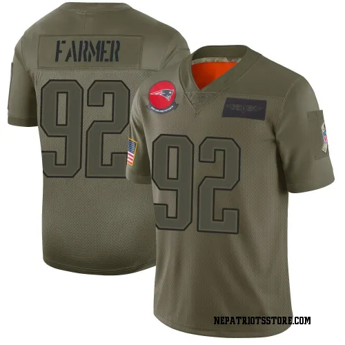 New England Patriots Men's Limited Camo 2019 Salute to Service Jersey (92 Joshua Farmer)