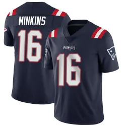 New England Patriots Men's Limited Navy Team Color Vapor Untouchable Jersey (16 Josh Minkins)