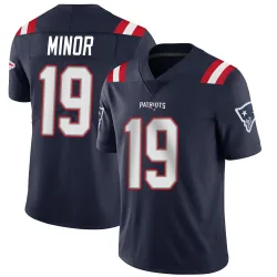 New England Patriots Men's Limited Navy Team Color Vapor Untouchable Jersey (19 Kobee Minor)