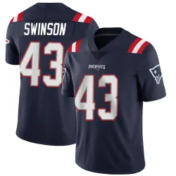 New England Patriots Men's Limited Navy Team Color Vapor Untouchable Jersey (43 Bradyn Swinson)