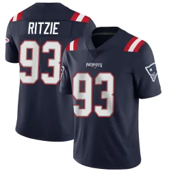 New England Patriots Men's Limited Navy Team Color Vapor Untouchable Jersey (93 Jahvaree Ritzie)