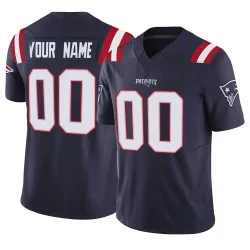 New England Patriots Men's Limited Navy Vapor F.U.S.E. Jersey (00 Custom)