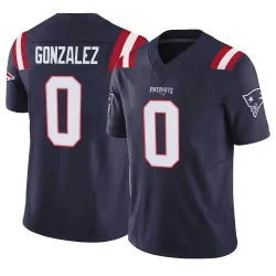 New England Patriots Men's Limited Navy Vapor F.U.S.E. Jersey (0 Christian Gonzalez)