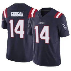 New England Patriots Men's Limited Navy Vapor F.U.S.E. Jersey (14 Steve Grogan)
