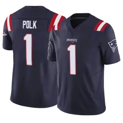 New England Patriots Men's Limited Navy Vapor F.U.S.E. Jersey (1 Ja'Lynn Polk)