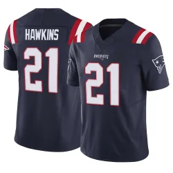 New England Patriots Men's Limited Navy Vapor F.U.S.E. Jersey (21 Jaylinn Hawkins)