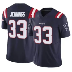 New England Patriots Men's Limited Navy Vapor F.U.S.E. Jersey (33 Anfernee Jennings)