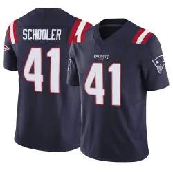 New England Patriots Men's Limited Navy Vapor F.U.S.E. Jersey (41 Brenden Schooler)