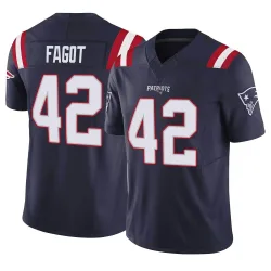 New England Patriots Men's Limited Navy Vapor F.U.S.E. Jersey (42 Diego Fagot)