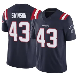 New England Patriots Men's Limited Navy Vapor F.U.S.E. Jersey (43 Bradyn Swinson)