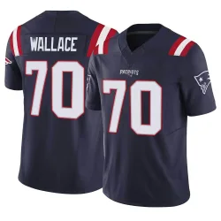New England Patriots Men's Limited Navy Vapor F.U.S.E. Jersey (70 Caedan Wallace)