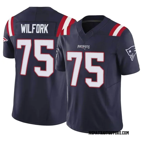 New England Patriots Men's Limited Navy Vapor F.U.S.E. Jersey (75 Vince Wilfork)