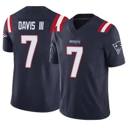New England Patriots Men's Limited Navy Vapor F.U.S.E. Jersey (7 Carlton Davis III)